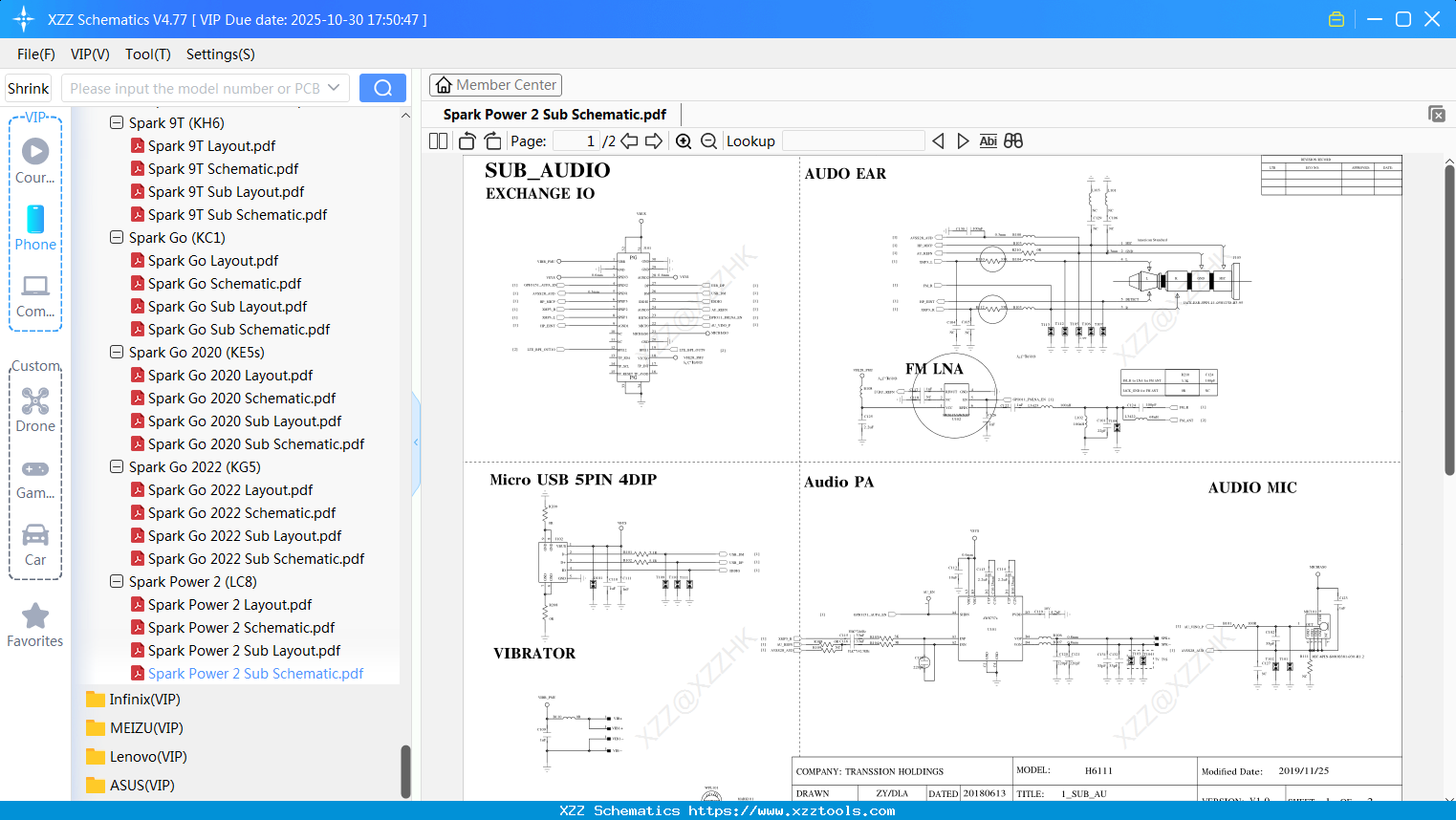 Tecno Spark Power 2 Sub Schematic